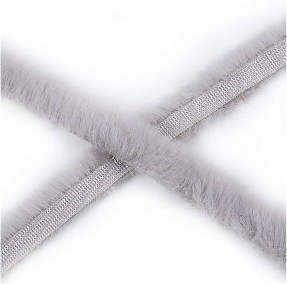 Borduursel bont om te knutselen, doe-het-zelf handgemaakte kunstbontband, zacht pluche kunstbont, decoratieve band voor kostuums, decoratie, knutselen, #21lichtgrijs, 200 x 1 cm