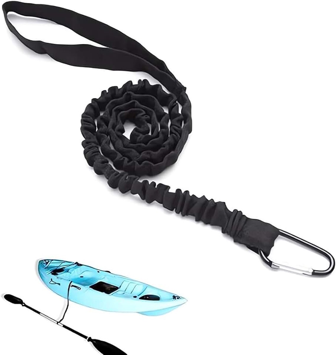 Paddlelijn voor kajaks, uittrekbaar kajak paddle leash voor kano, boot, kajak