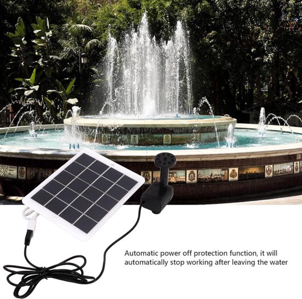Fonteinpomp Zonne-energie Fontein 120 L/H Landschap Tuin - Waterpomp Voor Buiten Tuin Vijver - 3W 5V