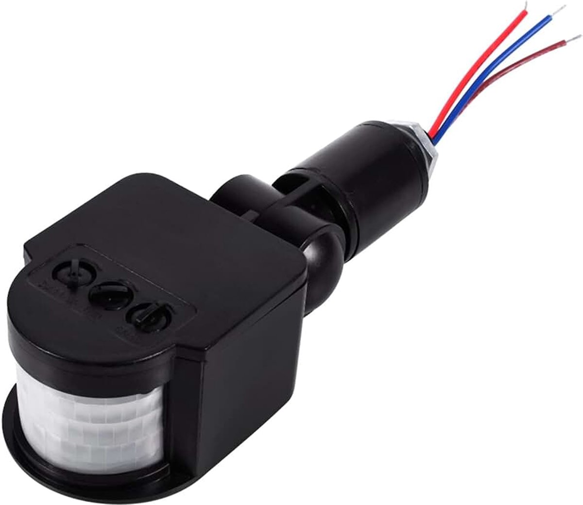 Infrarood bewegingssensor detectorschakelaar 180°, wandgemonteerde bewegingssensor voor LED binnen buiten, verstelbaar, IP64 90~250V