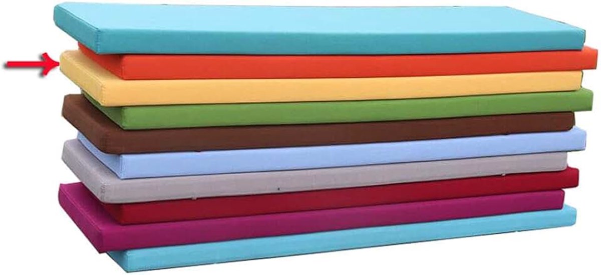 Wangk bank zitkussen Bench Pad Zitkussen, 5cm Dikke Bench Mat Rechthoek Zachte Swing Stoel Kussen voor Tuin Outdoor Metalen Houten Bank 2 of 3 Zitplaatsen -Geel 60 × 30 × 5 cm (23 × 12 × 2in)