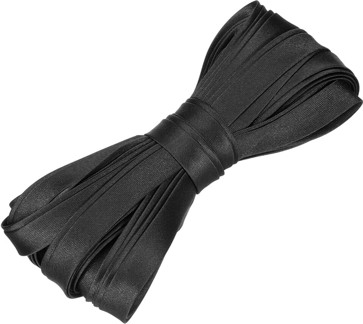 Dubbel gevouwen biasband om te naaien, 2/5 inch x 5,5 yards satijn, voorgevouwen doorlopende randband voor zomen, quilten, zoombinding, doe-het-zelf knutselwerk, zwart