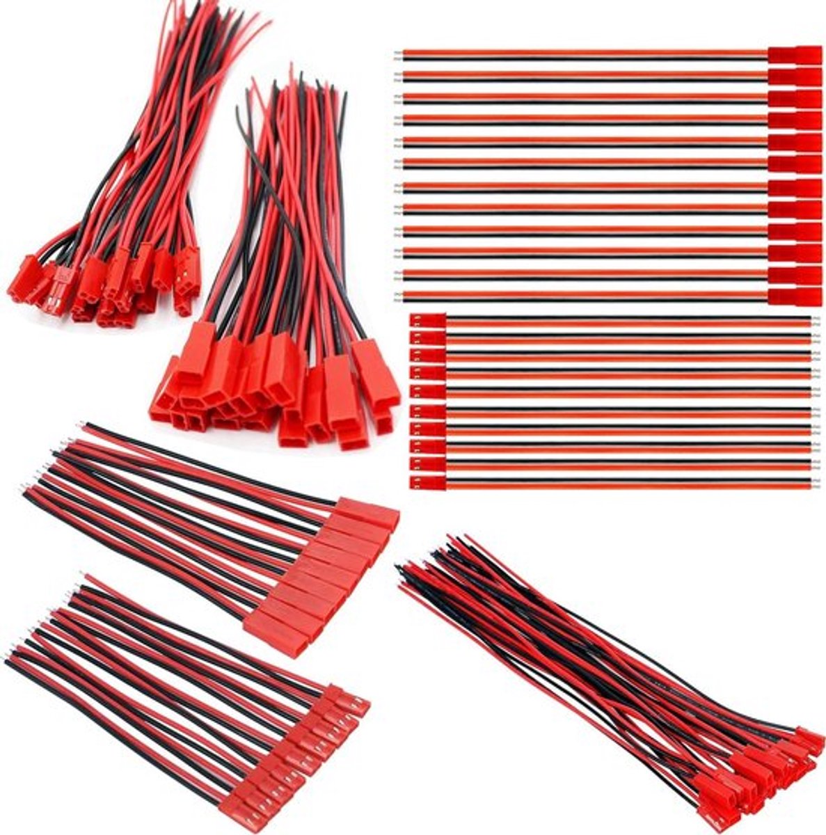 40 Paar Connectoren 2-Polig JST Plug 22 AWG Mannelijke Vrouwelijke Stekker voor LED Strip RC Speelgoed Batterij 100 mm 150 mm 200 mm 250 mm