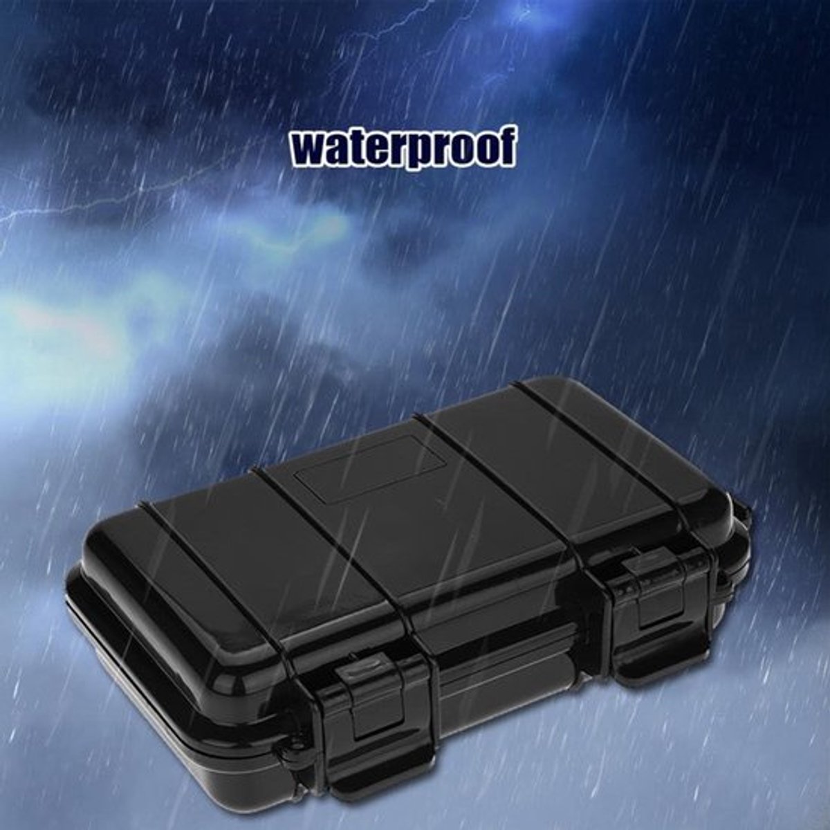Waterdichte opbergkoffer voor buitenactiviteiten - Stoot- en drukbestendig - Geschikt voor survival, kamperen en meer - Afmetingen 190 x 120 x 52 mm