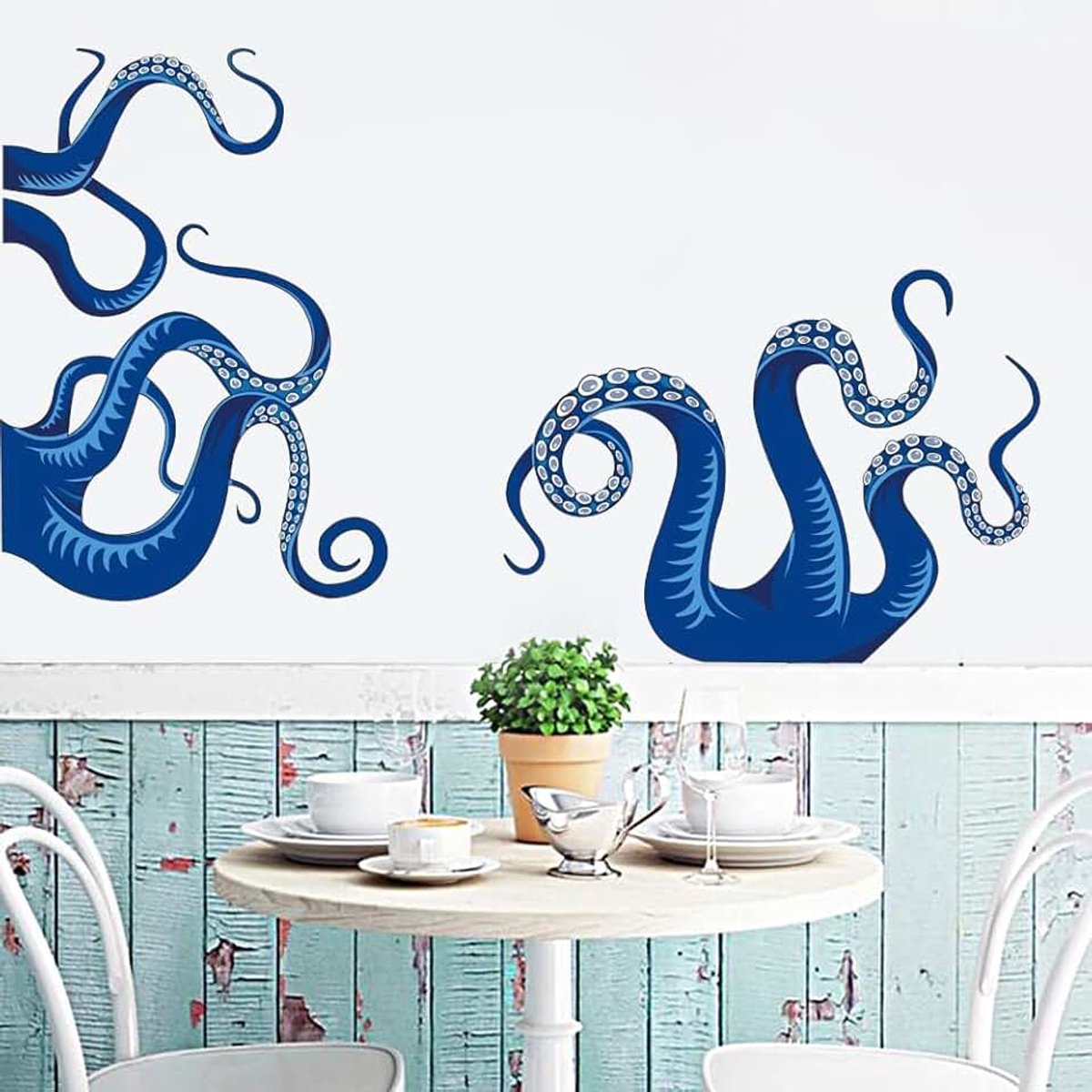Octopus Muursticker Kraken Tentakels Wall Art Stickers voor Badkamer Kids Slaapkamer Onder De Zee Decor