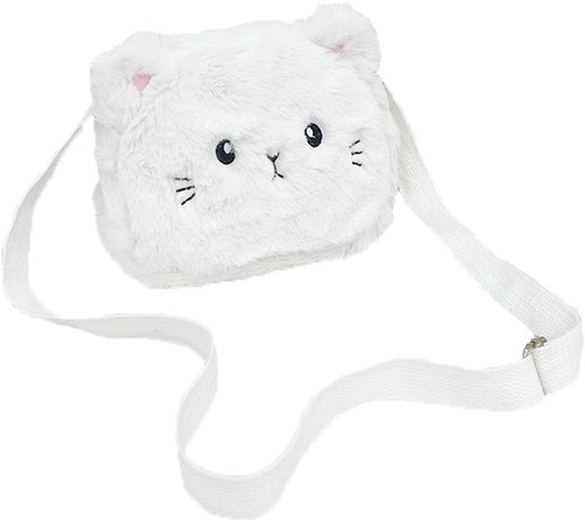 Schoudertas Dames - Pluche Katvorm - Crossbody Tas - Lichtgewicht - Duurzaam - Elegant - 19x15x5 cm - Handtas