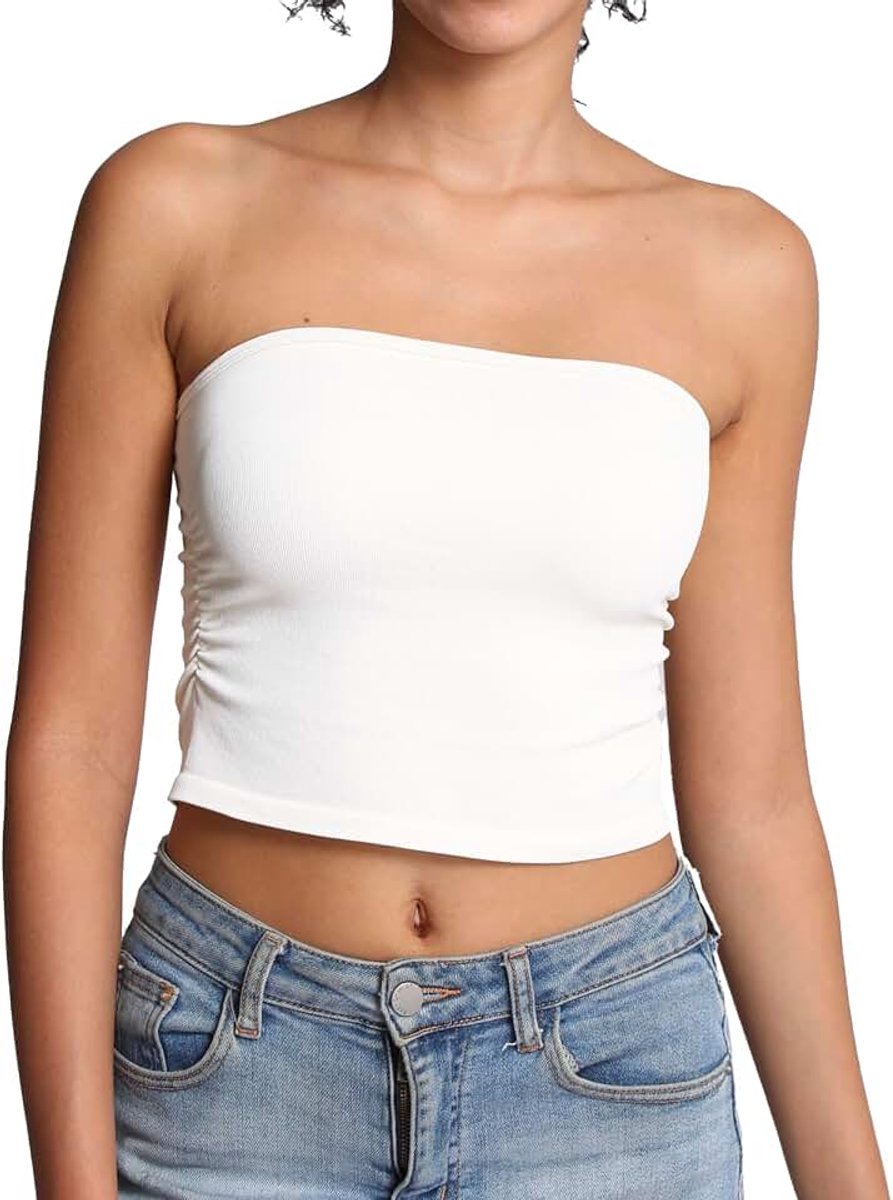 Tops voor Vrouwen Strapless Bandeau Mouwloze Crop Top Basic Backless Zomer Uitgaan Tank Top