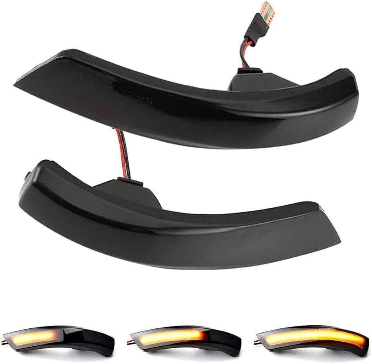 Spiegelweergave LED knipperlicht voor F-ord F-ocus MK2 MK3 Mondeo MK4 (zwart)