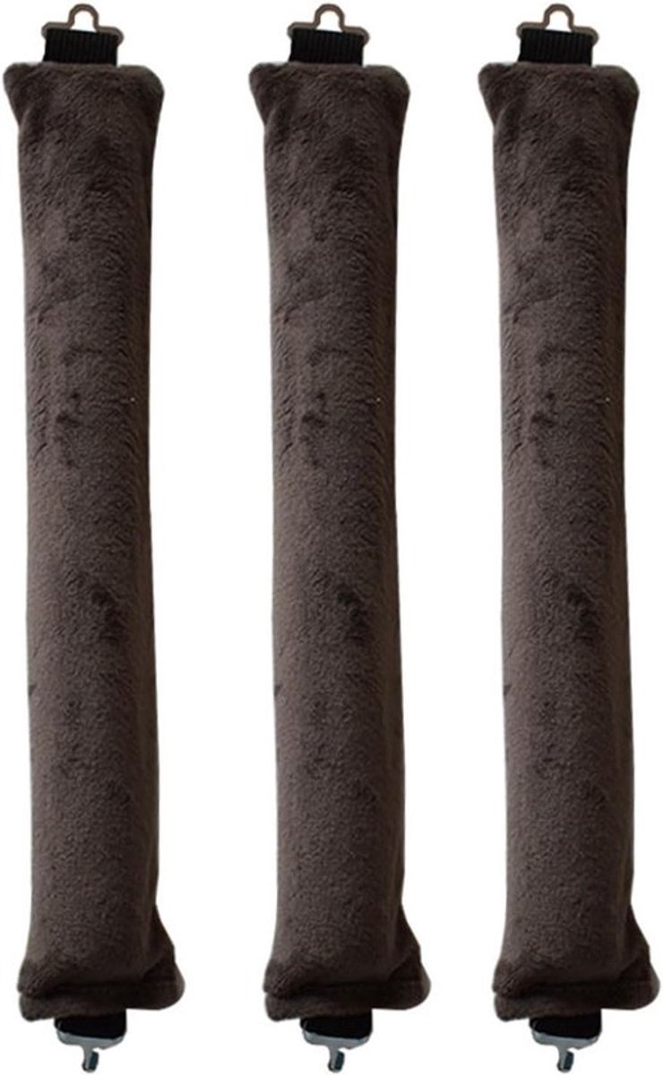 3-pack hitteloze krulspelden voor alle haartypes met flexibele staven en haken - bruin - slaapkrulspelden voor langdurige krullen