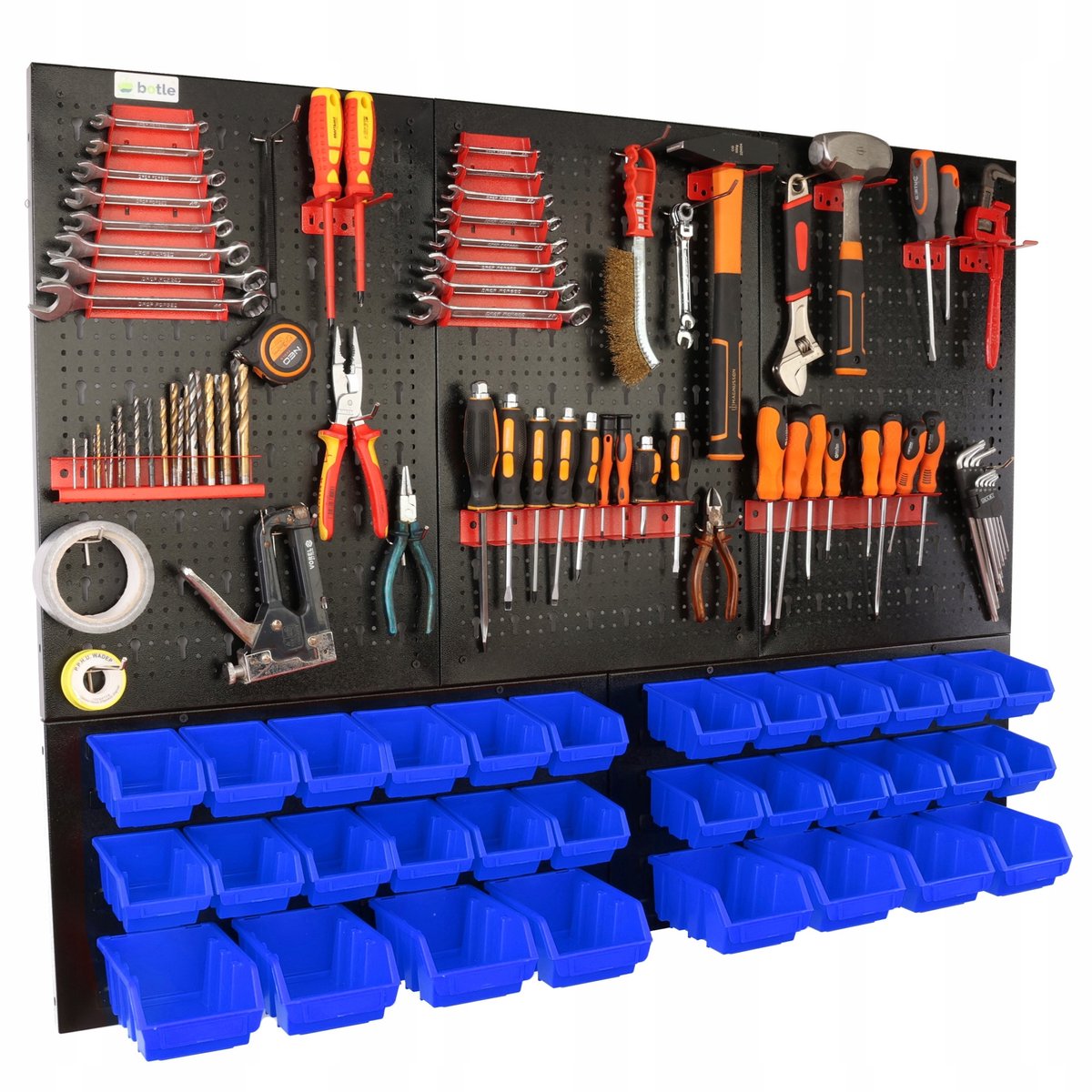Werkbank Gereedschapspaneel 120x90cm met 32 ​​Bakjes & Haken