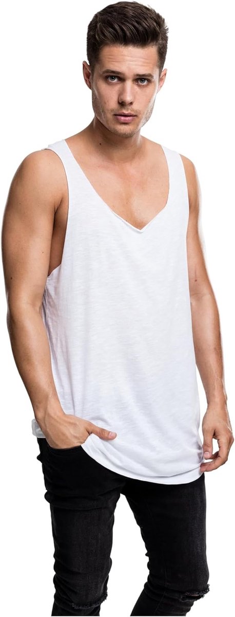 Classics Long Shaped Open Edge Loose Tank Tanktop zwart Basics, Street wear
