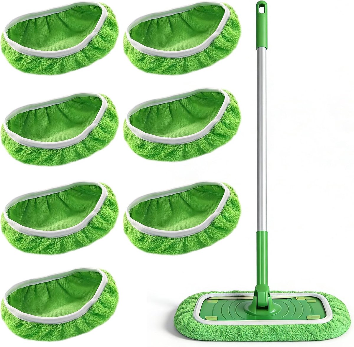 Set Van 8 Herbruikbare Doeken voor Swiffer Vloerwissers, Herbruikbare Microvezelset voor Swiffer Sweeper Mop, Nat en Droog Mopovertrek, 25,4 x 11,5 cm