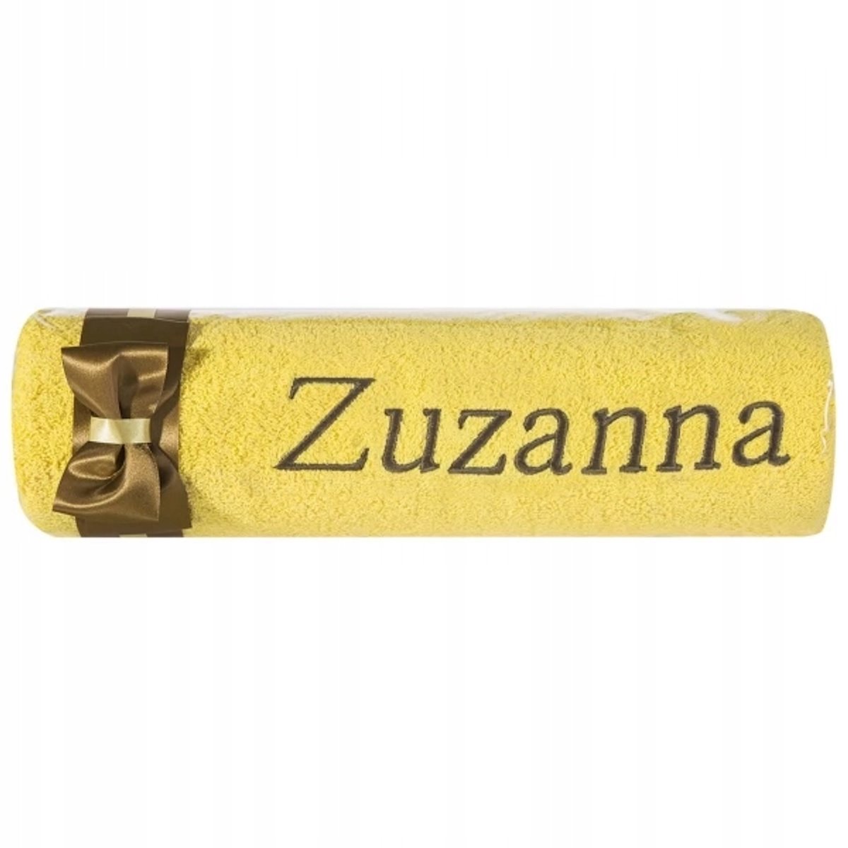 Gepersonaliseerde Handdoek "ZUZANNA" - Geel, 100% Katoen