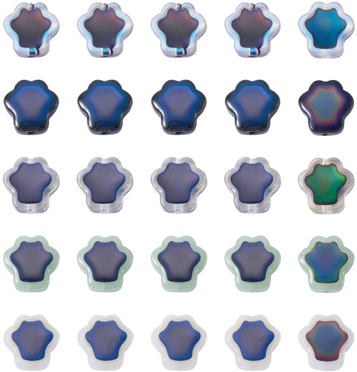 50 stuks bloem glas kralen bloemen stemming kralen temperatuur sensing kleur veranderende kraal voor doe-het-zelf ambachten armband ketting oorbellen sieraden maken