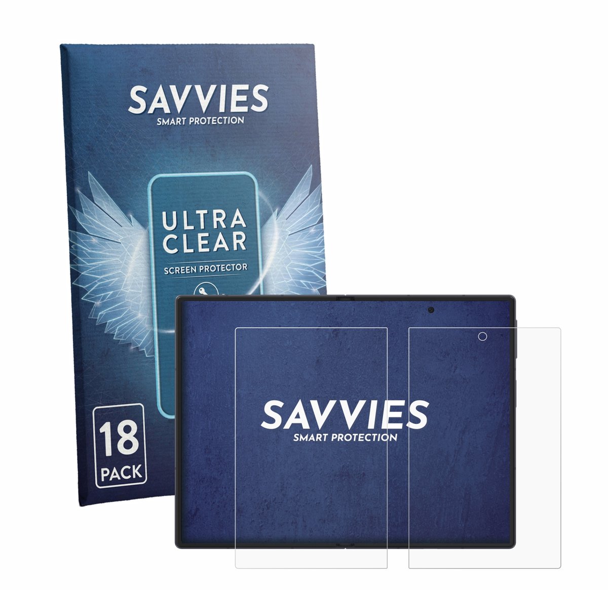 Savvies - Screenprotector voor Samsung Galaxy Z Fold 8 (Inner display) - Folie Beschermfolie transparant 18 Stuks