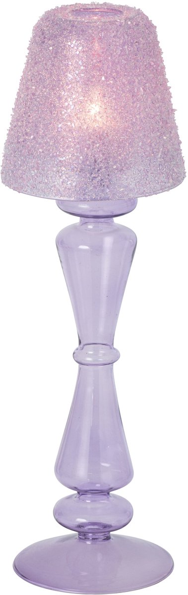 J-Line Windlicht met matte afwerking - glas - lila - large