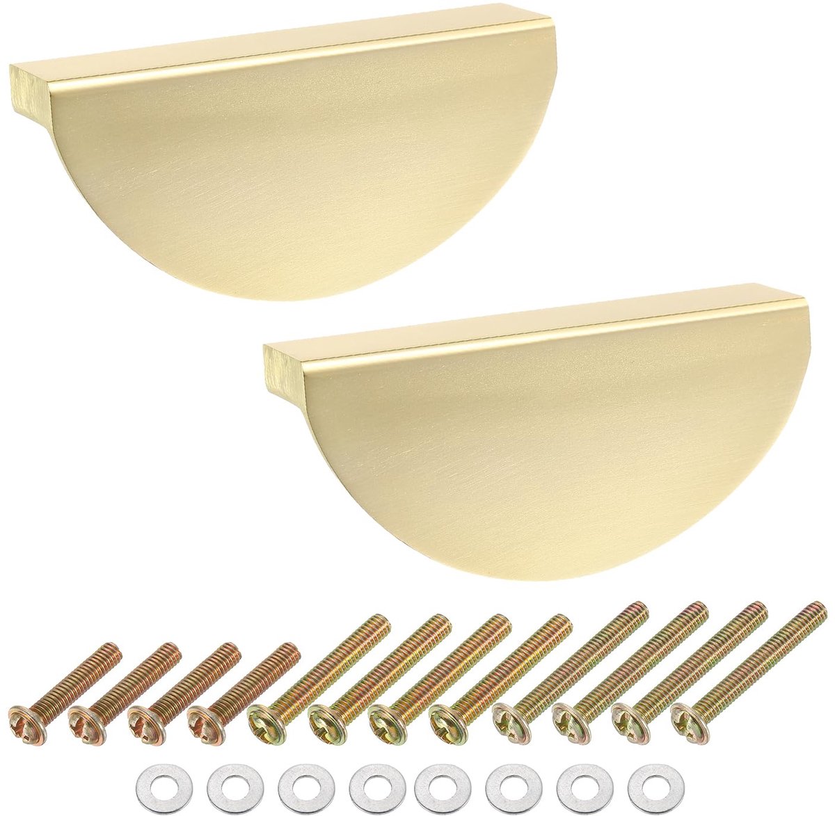 4 stuks kastgrepen, 6,5 cm gatafstand aluminiumlegering, halve maan ladegrepen voor keukenkast, commode, kastbeslag, goud