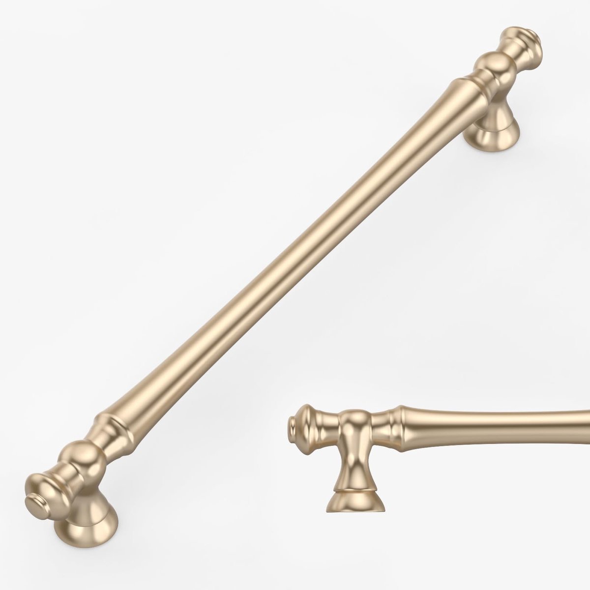 Meubelgrepen, set van 6 stuks, afstand tussen de gaten 228 mm, ladegrepen, kastgrepen, voor keukenkasten en kledingkasten, zinklegering, geborsteld messing, UK0017