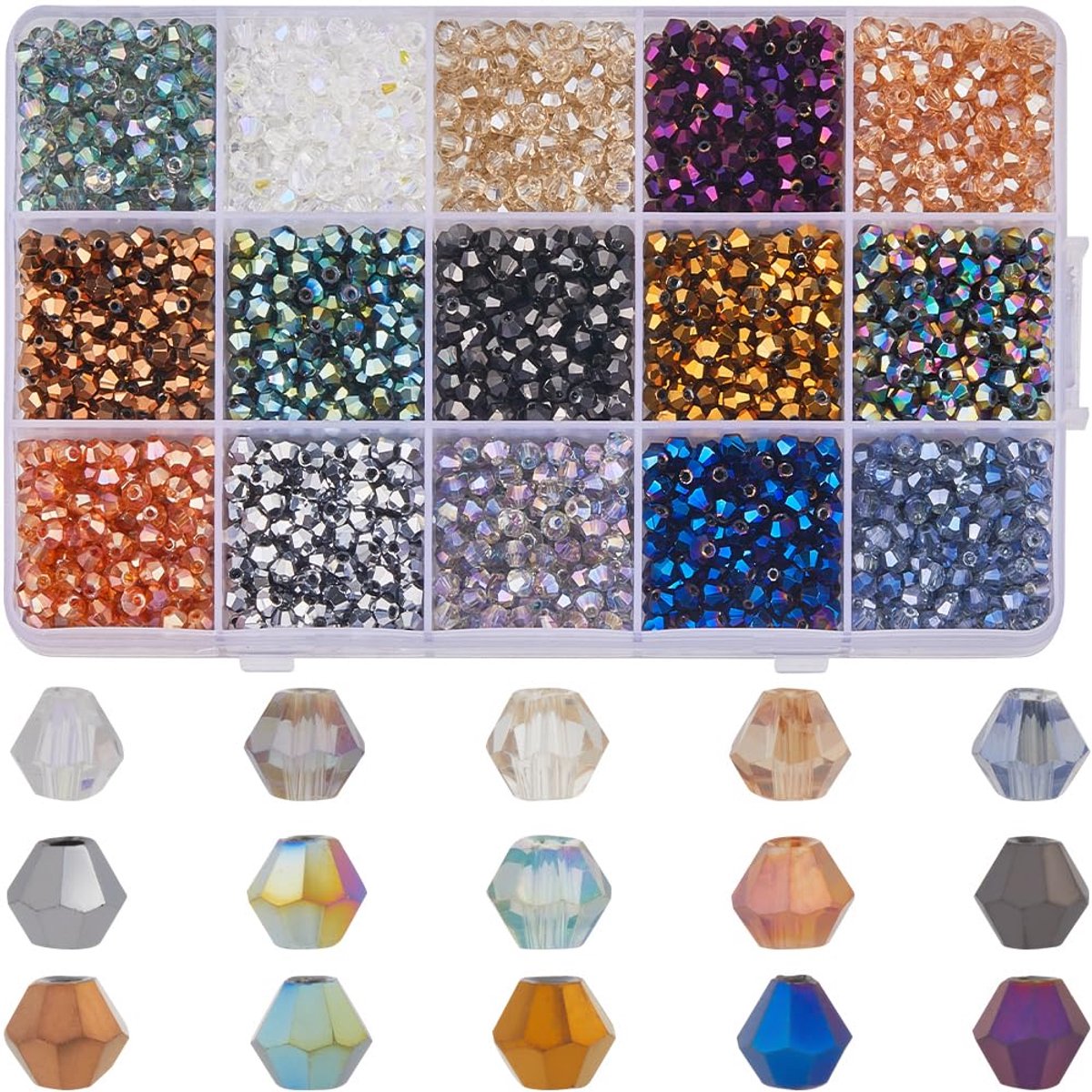Facet Kristal Glas Kralen Gegalvaniseerd Multicolor Bicone Glas Briolette Spacers Bulk Voor Sieraden Maken Accessoires Diy Armband Ketting Sleutelhangers Ambachten