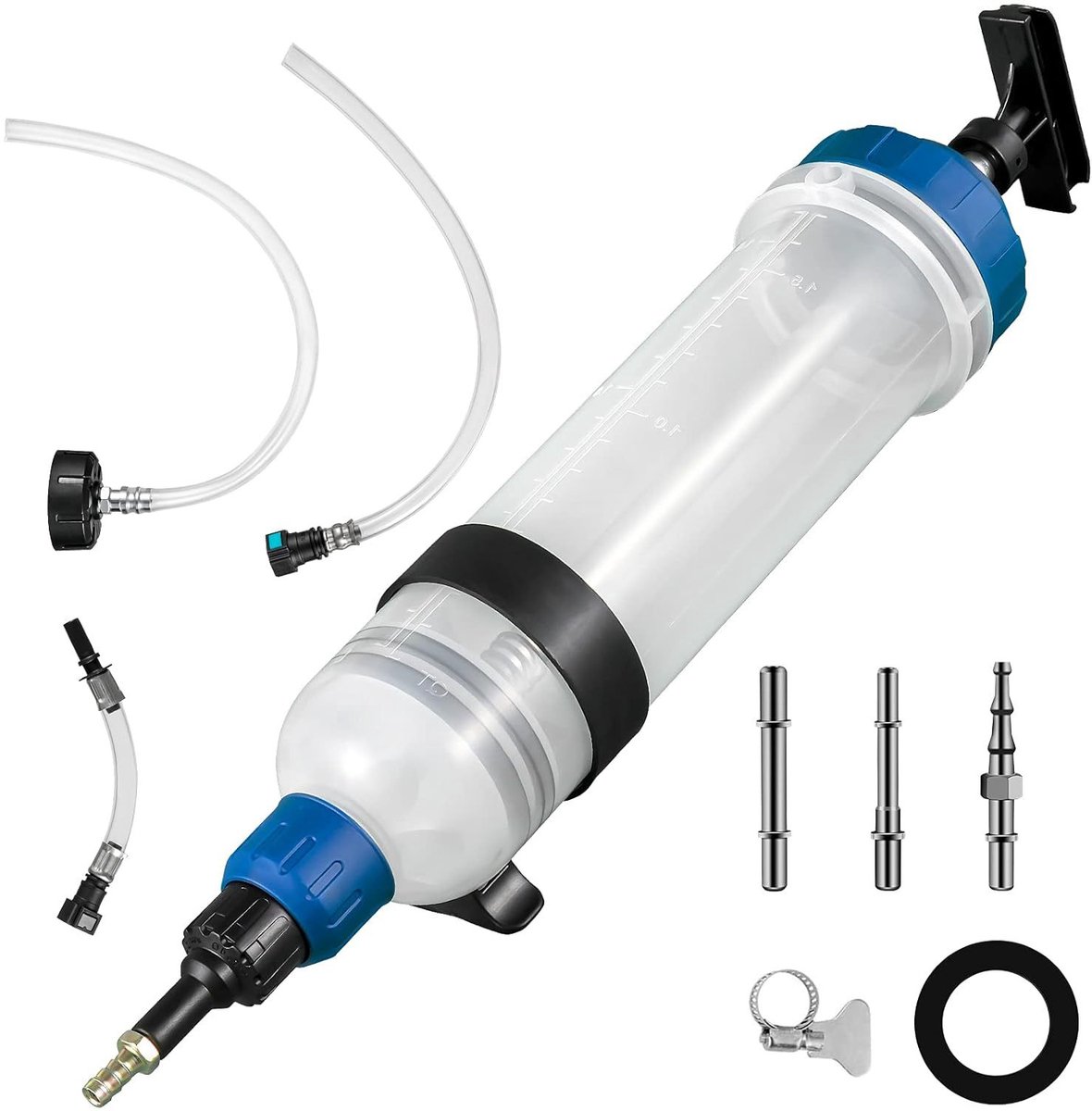 Vloeistofafzuigpomp - 1,5L met snelkoppeling vulspuit voor remvloeistof en benzine voor auto en mechanisch onderhoud