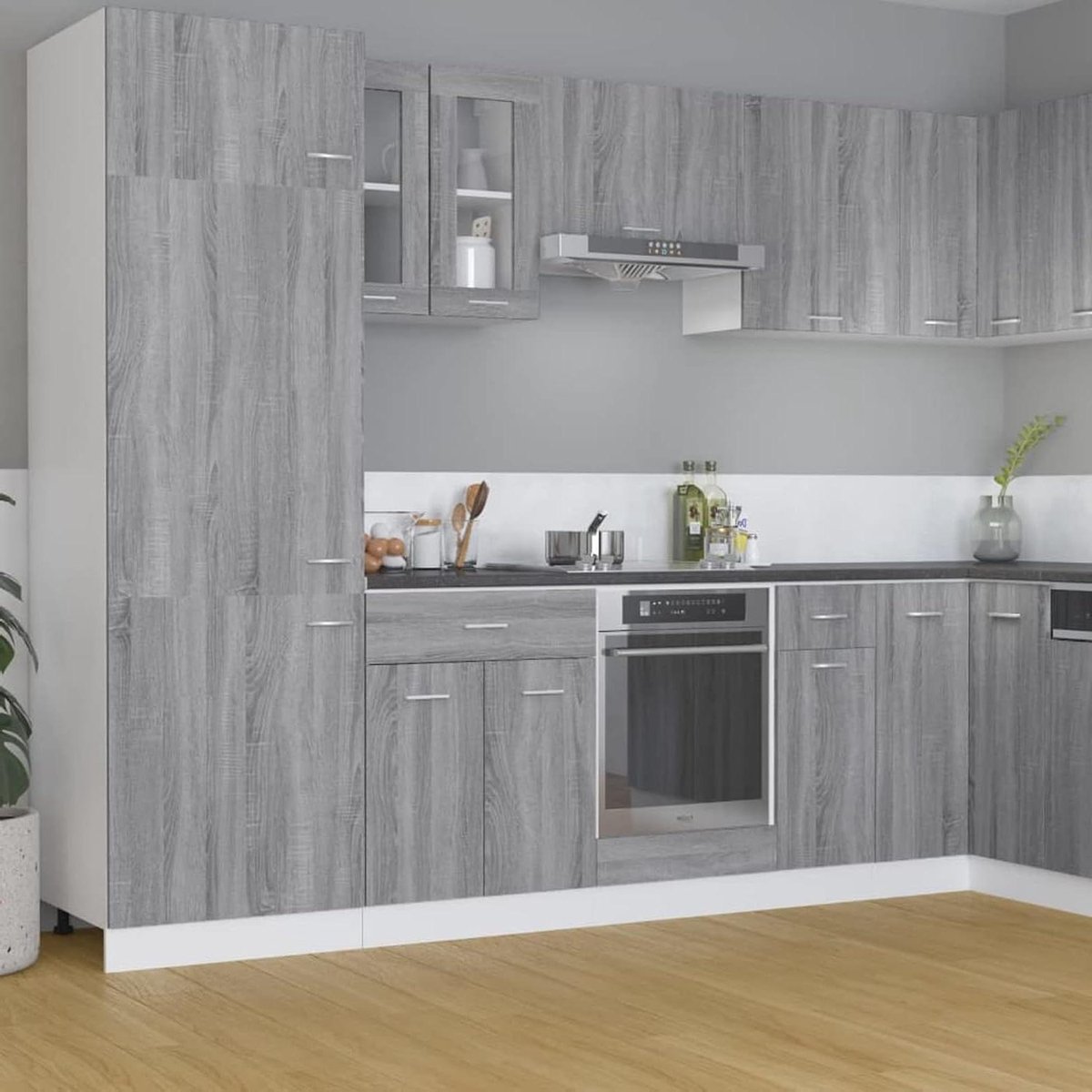 Hangkast Keuken - Wandkast Keukenkast - Keuken Organiseren - Sterk Vochtbestendig - 60x31x60 cm - Grijs Sonoma