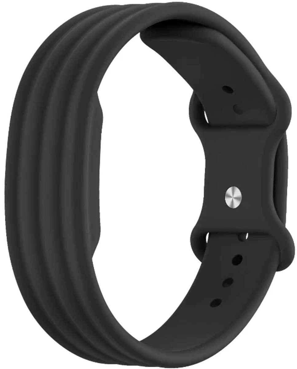 Bandz Siliconen sport bandje geschikt voor Fitbit Air - Zwart