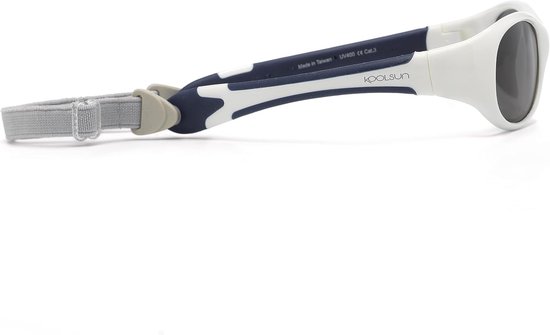 Flexibele Kinderzonnebril Unisex voor Kinderen - Wit Donkerblauw — afbeelding 3