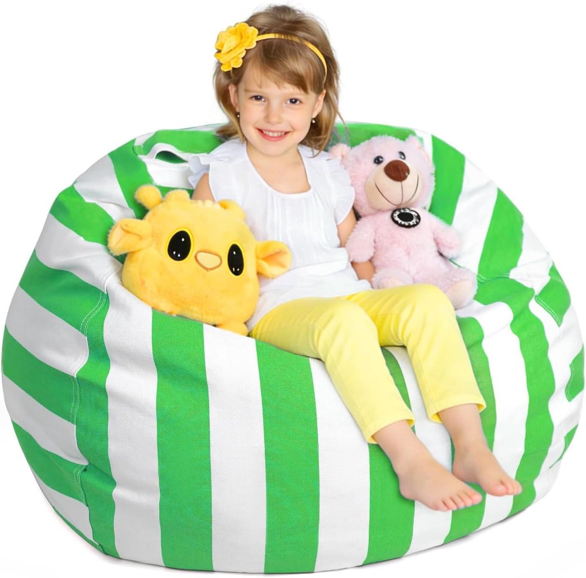 Zitzak Opbergzak - Knuffel Opberger - Speelgoed Opruimen - Extra Groot Formaat - 38 Inch - Groen