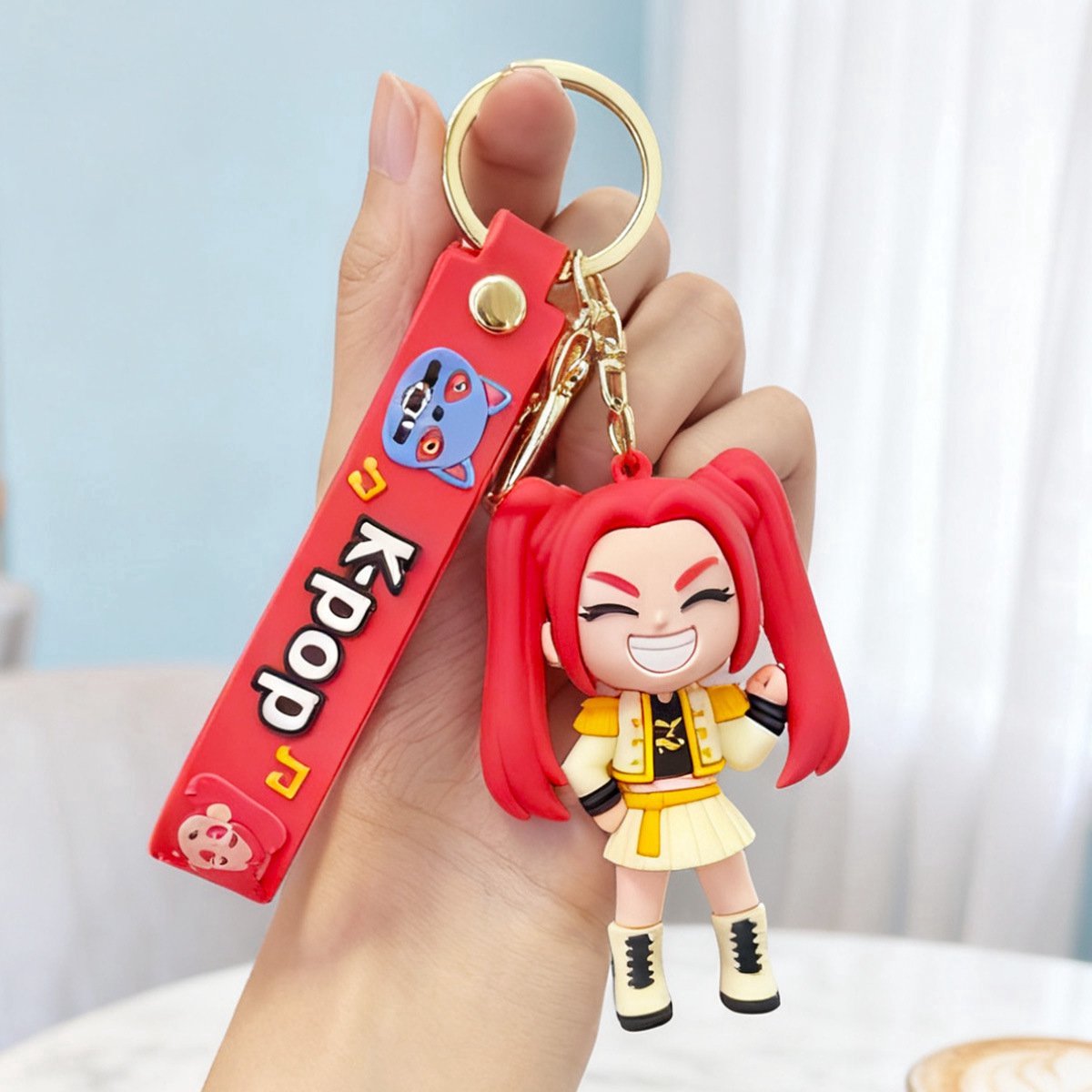 Casalora Cartoon Sleutelhanger - Demon Hunter - K-Pop Popstijl - Flexibele Sleutelring voor Tas & Sleutels