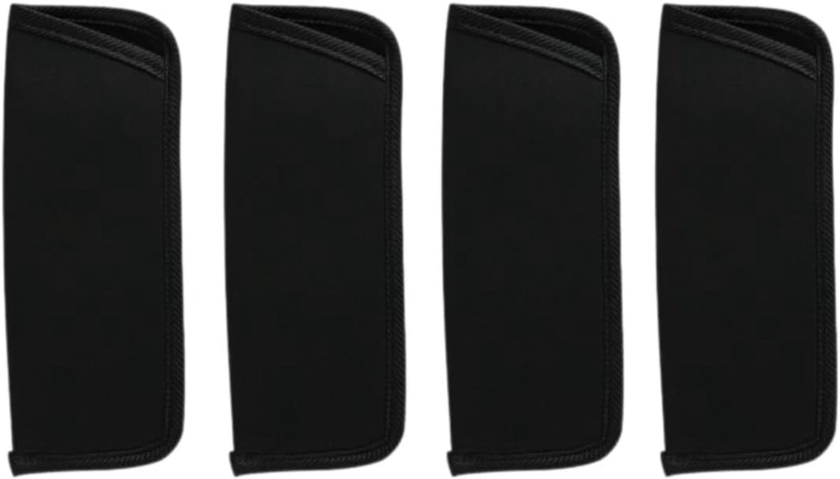 Brillenetui, 4 stuks, stoffen lensebescherming, zakje voor zonnebrillen, reisgezond, voor vrouwen & mannen, Zwart, Eén maat