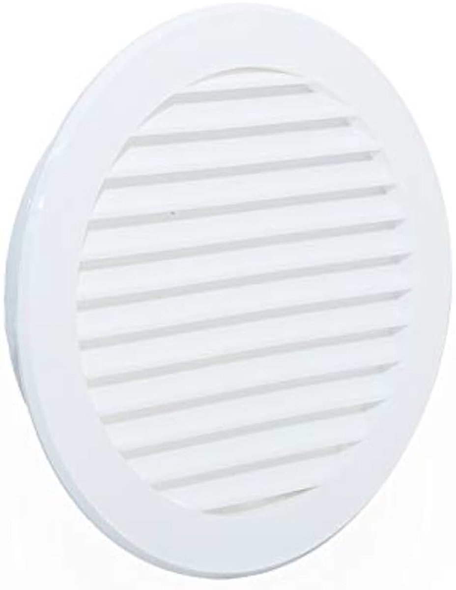 Ventilatierooster rond kunststof insectenbescherming afvoerluchtrooster toevoerlucht afvoerlucht rooster ventilatie. Verschillende maten en kleuren. (Ventilatiekanaal grootte: Ø150 mm, wit)