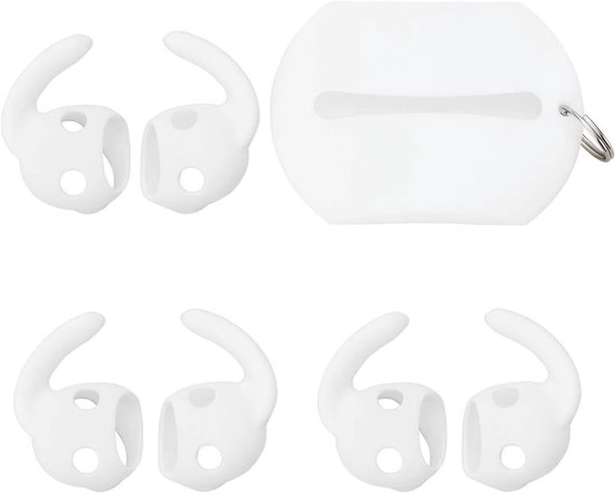 Oorhaakjes - Anti-slip - Siliconen - Oortelefoon accessoires - Compatibel - Studio Buds - Wit - 3 paar siliconen oorhaken met extra zakje