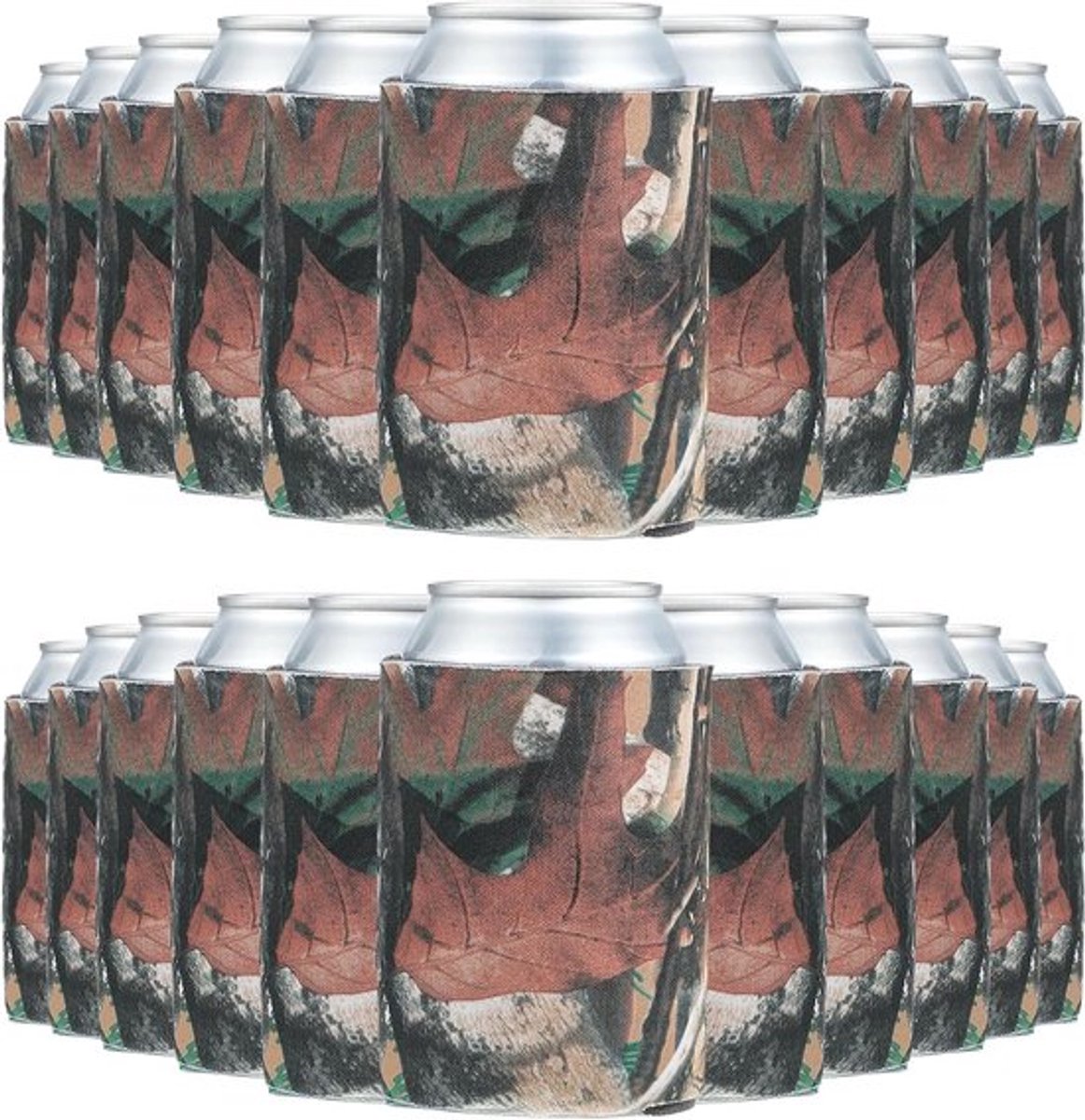 bierblikje koelhoezen, 100 stuks opvouwbare geïsoleerde hoes voor 10 oz flessen, perfect voor bruiloften, feesten en evenementen, boom camouflage design