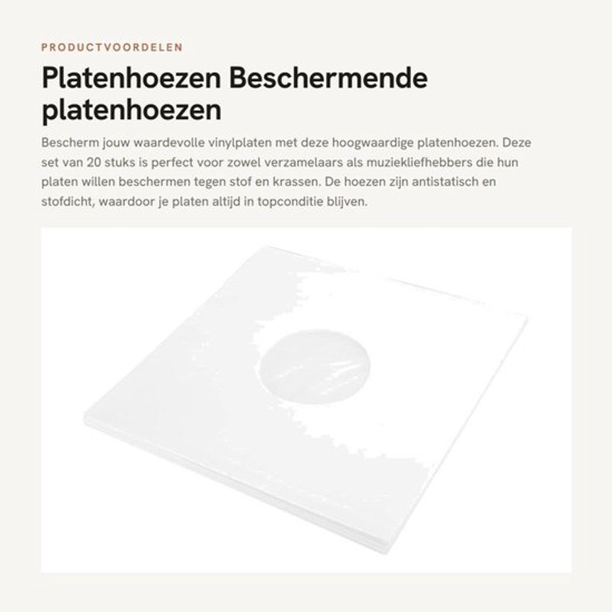 Platenhoezen 20 Stuks - Beschermhoezen Vinyl - Antistatisch - Stofdicht - Papier - 12 Inch - Platenzakken