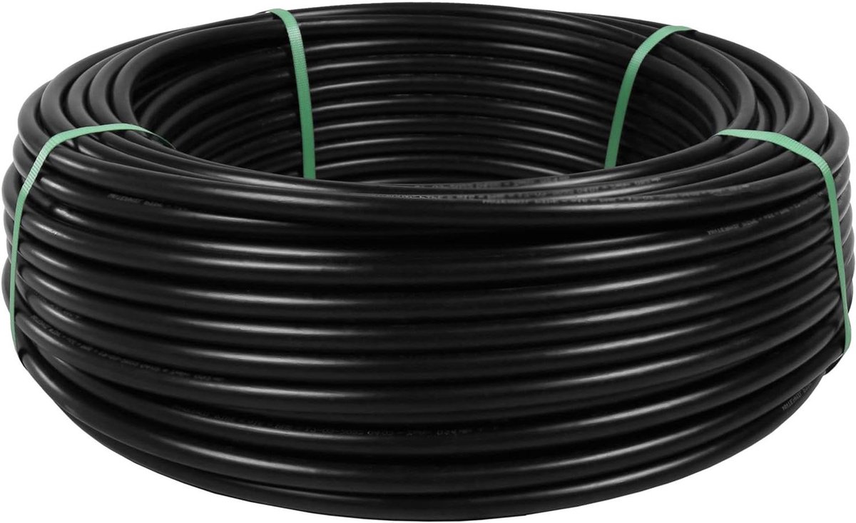Irrigatiepijp - PE slang - Water verdelen - UV bestendig - 16 mm 75m - Zwart