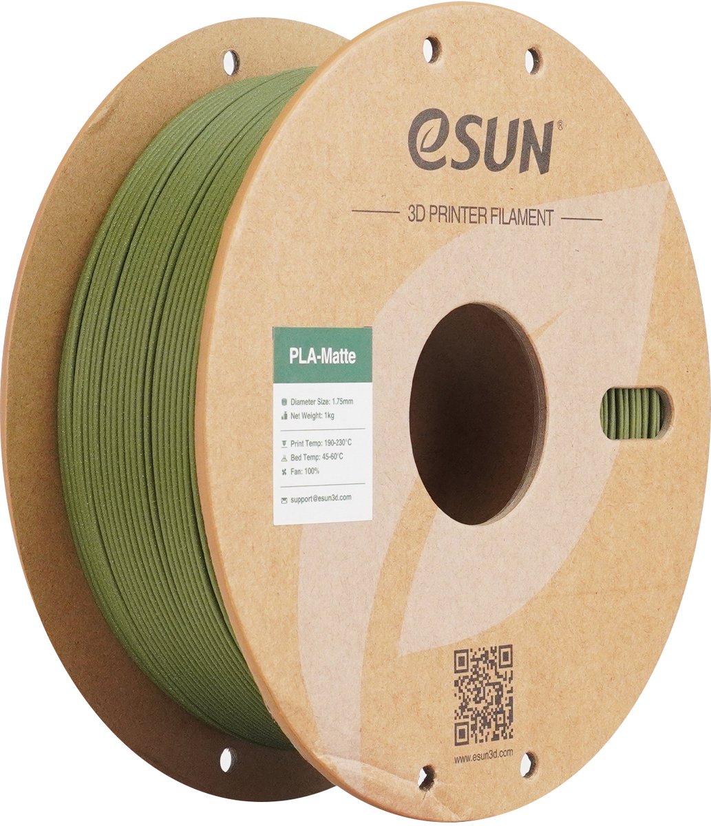 eSUN PLA-Matte Olijfgroen / Olive green - 1 kg - 1.75 mm - 3D printer en 3D pen filament