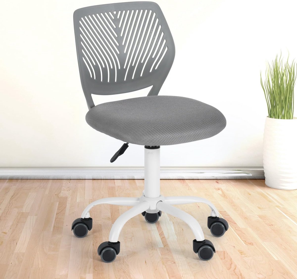 Ergonomische bureaustoel - Studie stoel - Comfortabel werken - Verstelbare hoogte - 40 x 38.5 x 87 cm - Grijs thumbnail 4