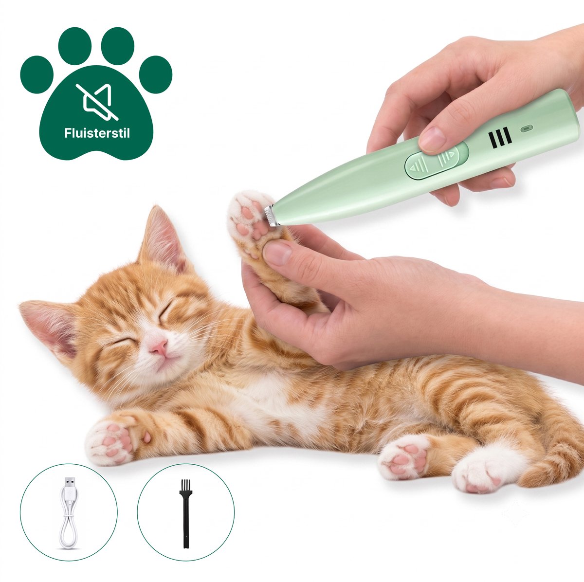 Bol.com BlueTime® Honden & Katten Tondeuse - Mini Trimtafel Trimmer voor Pootjes en Oren - Draadloos & Extra Stil Scheerapparaat... aanbieding