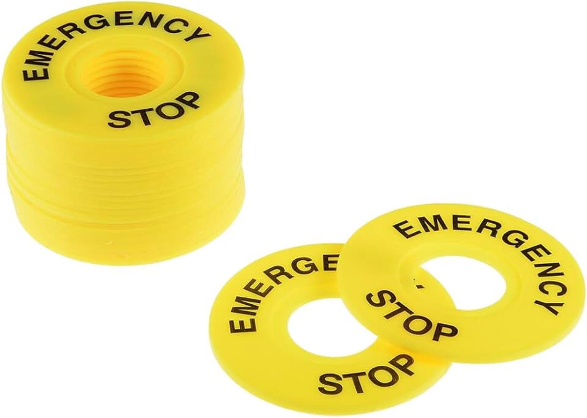 Sourcing map 20 stuks 22 mm binnendiameter noodstop teken voor drukschakelaar vervangingsDE