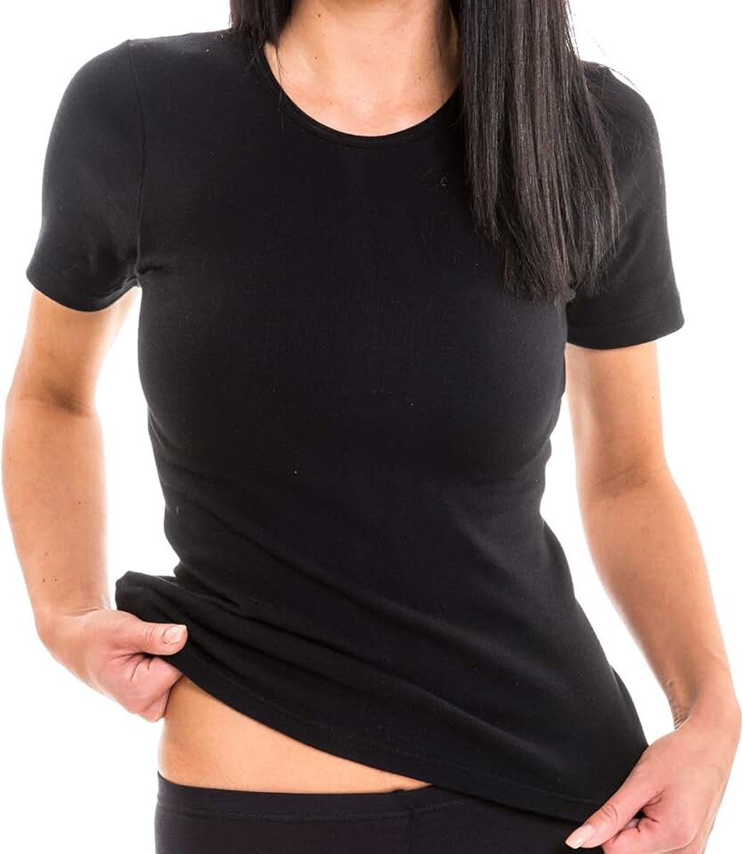 1800 3-pack Dames shirt met korte mouwen en ronde hals van 100% biologisch katoen