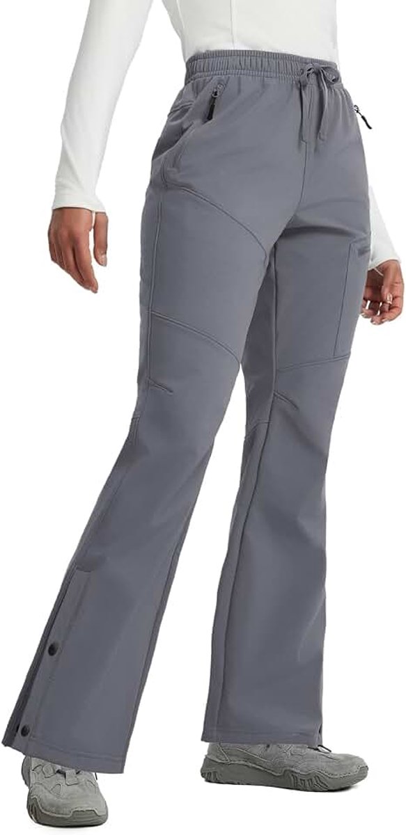 Baleaf Wandelbroek voor dames, thermobroek, softshellbroek, scheebroek, waterafstotend, winddicht, outdoorbroek, themabroek, skibroek, winter