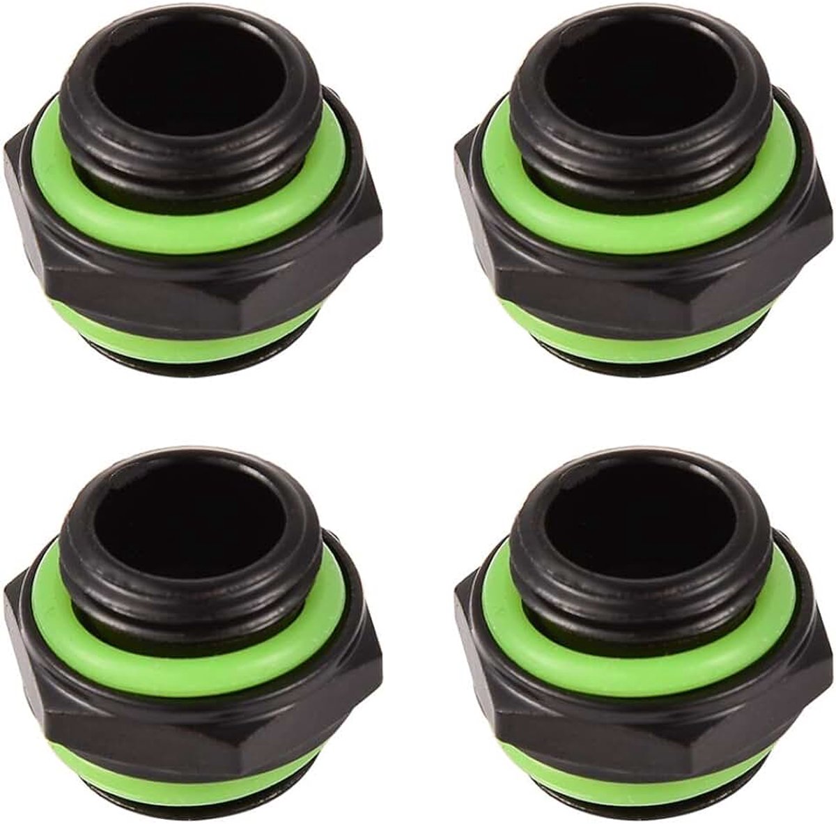 4 stks Adapter voor Computer Waterkoelsysteem, G1/4 Messing Draad Fitting Hex Adapter Connector voor Computer Waterkoelsysteem 2 Kleuren(Zwart)