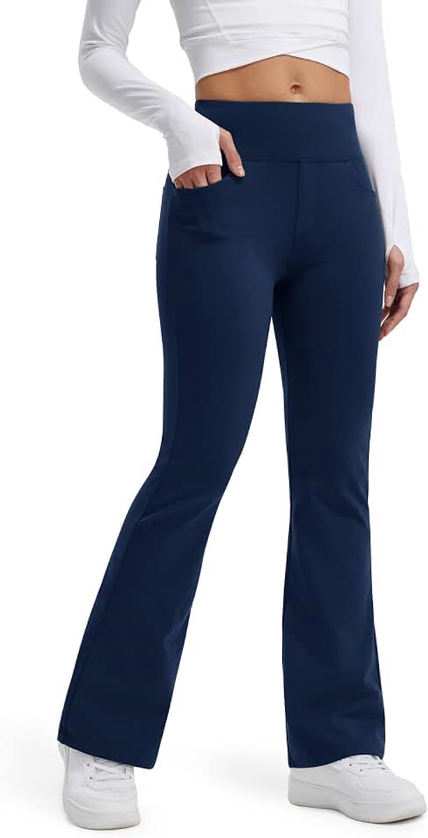 Thermische Flared Legging voor Dames Thermische Broek Wandelbroek Waterafstotend Wintersportbroek Yogabroek Bootcut Broek met Zakken