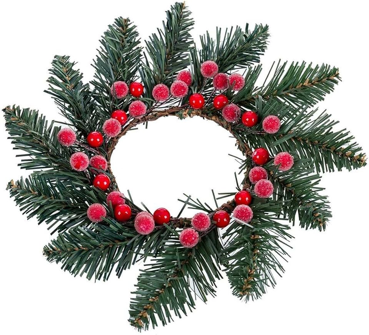 Kandelaar rood groen kunststof 25 cm