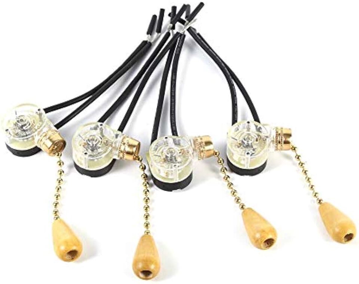 4 Stuks Trekschakelaar Vervanging Trekkettingschakelaar Universele Plafondventilator Lamp Wandlamp Vervanging 250V 125V