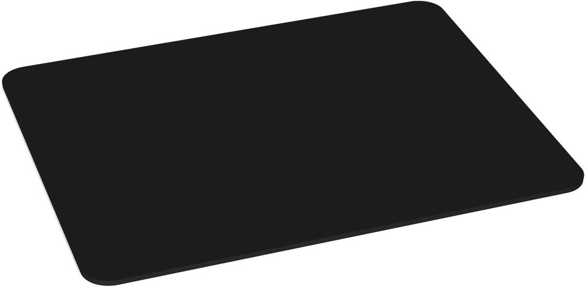 Gaming & Office muismat, 350 x 280 mm, met genaaide randen en antislip onderkant, zwart