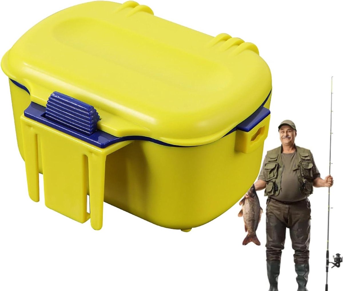 Geïsoleerde aascontainer - Visdoos - Levend aas bewaren - Waterdichte isolatie - 14 x 10 x 8 cm - Zwart