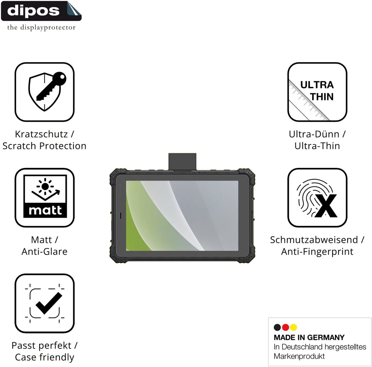 dipos – 2x Matte Beschermfolie geschikt voor Conker NS108 MRZ | Krasbestendige & antireflecterende Screenprotector Ultra-Thin