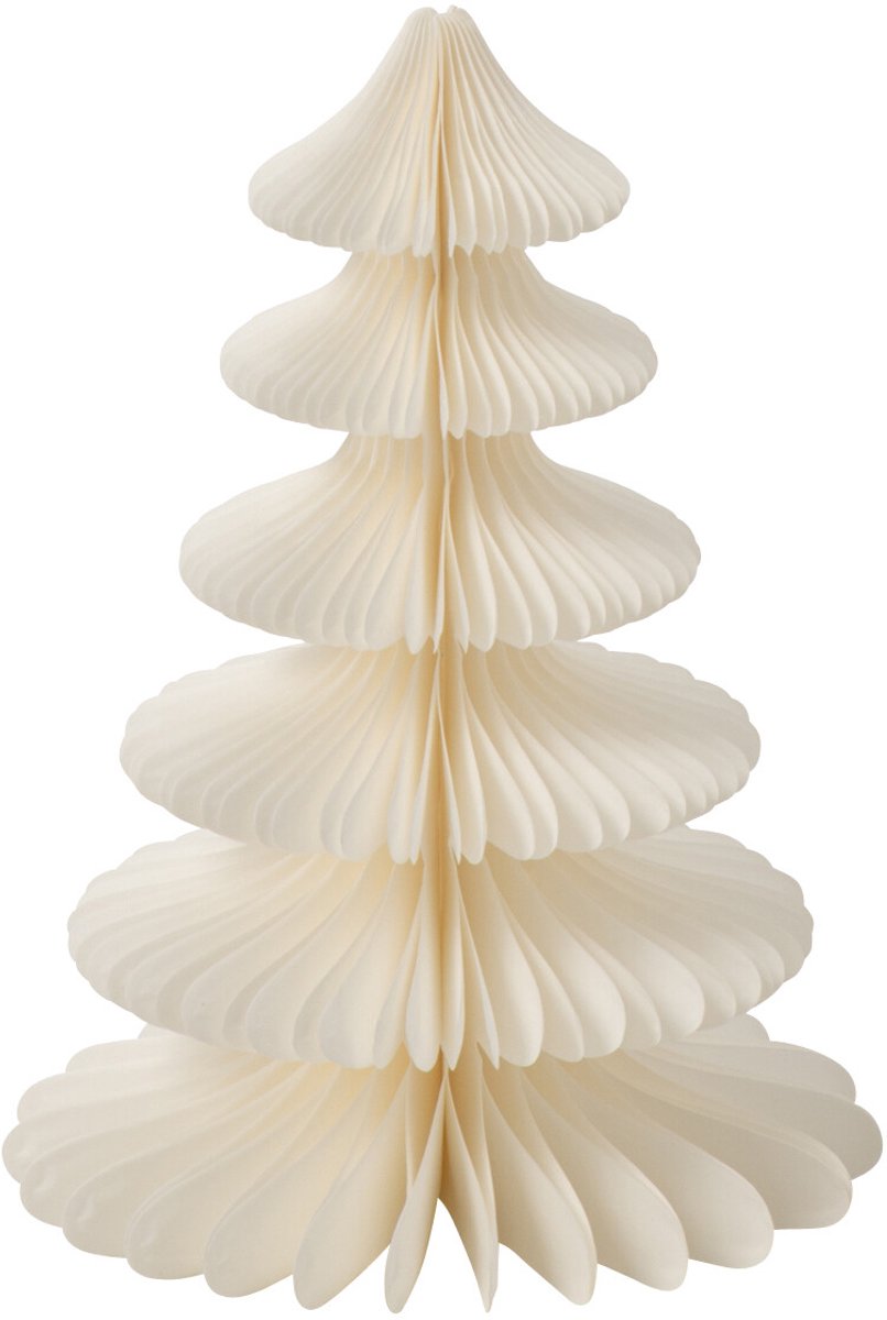 J-Line decoratie Boom - papier - wit - extra small