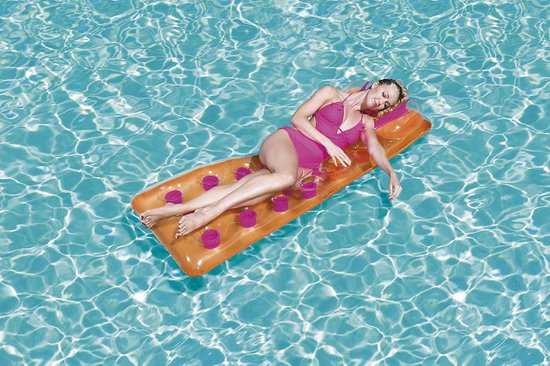 Luchtbed - Strandbed Opblaasbaar - Ontspannen in water - Met hoofdkussen - 188 x 71 cm - Gesorteerd — afbeelding 4